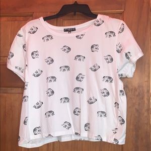 Love peace and lazy days cropped elephant T-shirt